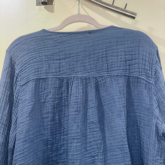 Michael Stars NWT Double Gauze Zia Button Down Top - Lake Blue - Size Large - Picture 8 of 15